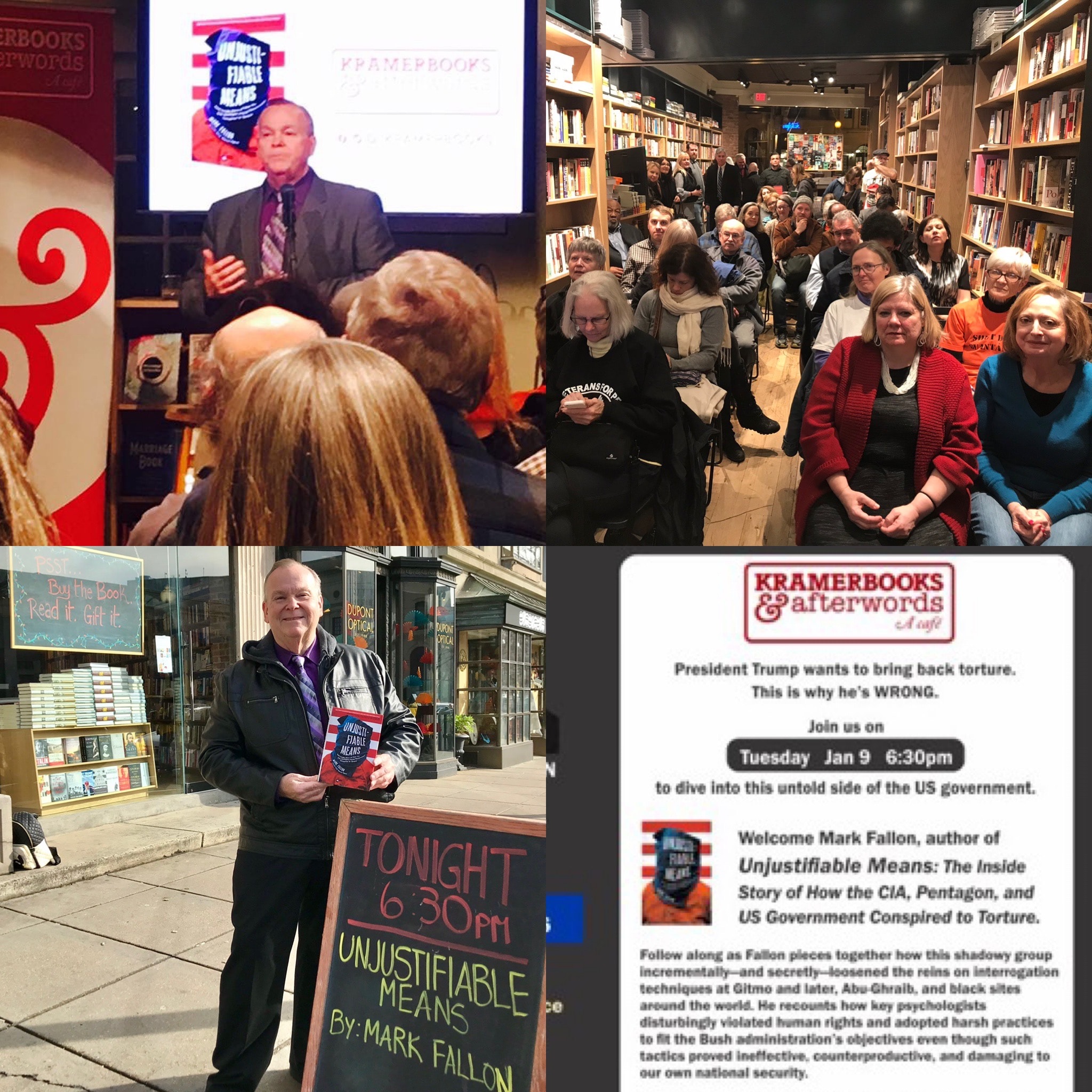 Mark Fallon speaking and signing at Kramerbooks & Afterwords in Washington DC