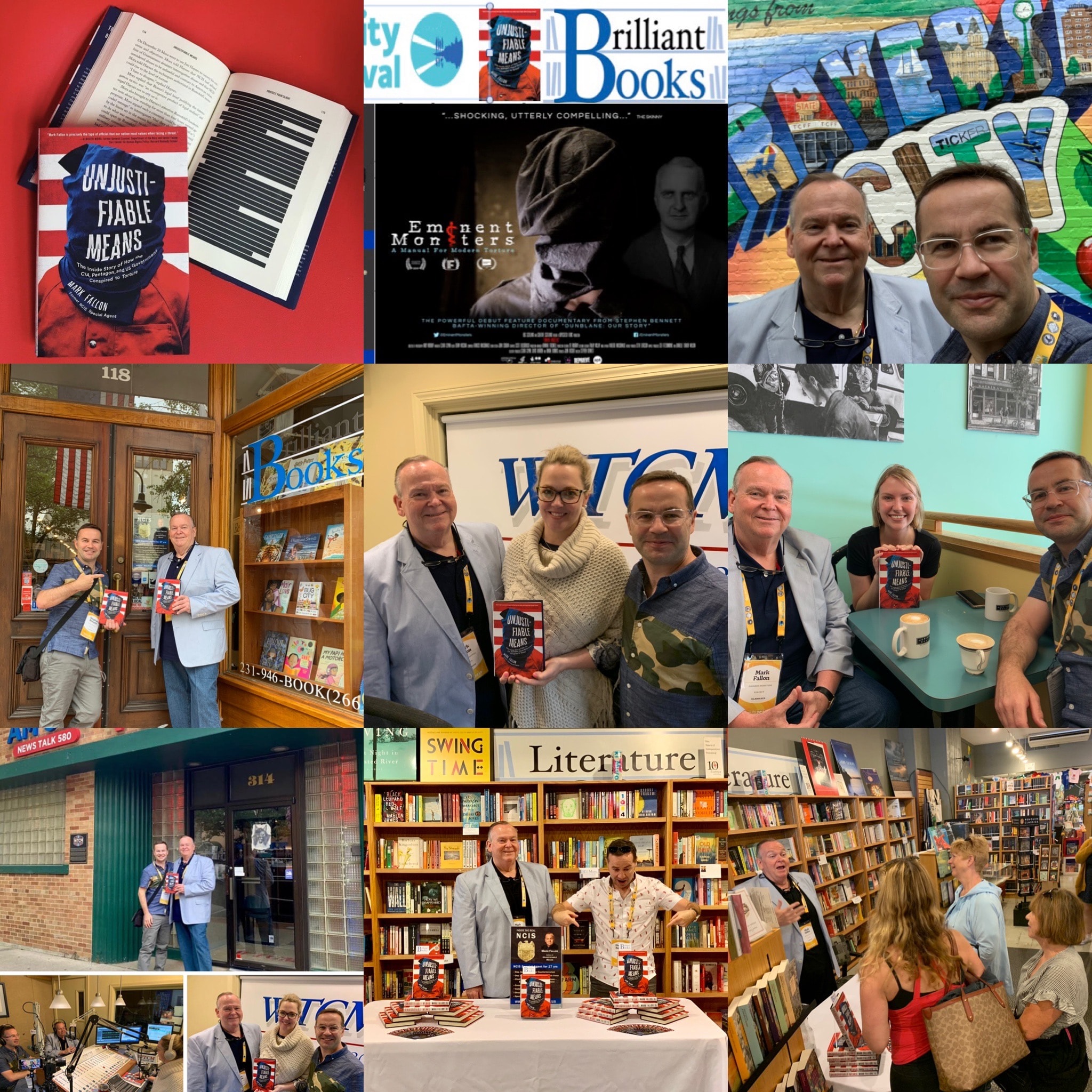 Mark Fallon at Traverse City bookstores and events promoting Unjustifiable Means