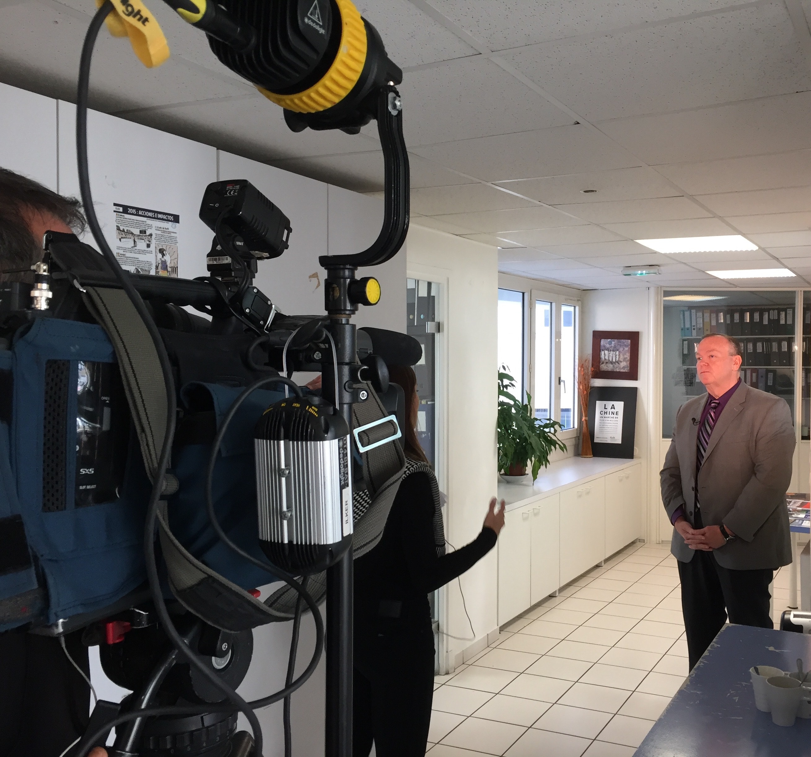 Mark Fallon with film crew during a documentary shoot